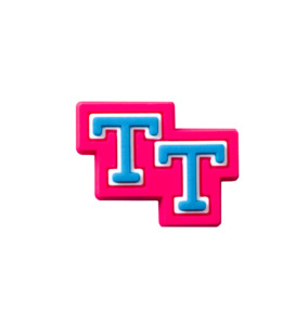 Shoe Accessories: Double T Shoe Charm - Pink/Blue