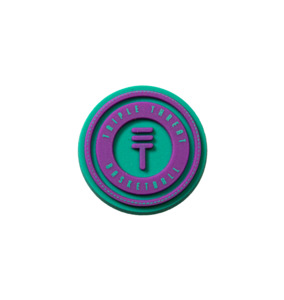 Shoe Accessories: Logo Shoe Charm - Teal/Purple