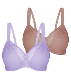 LACY MINIMISER TWIN PACK BRA