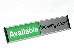 Corporate Crystals – Trophy Specialists & Engraving: Meeting Room In Use/Available Sign