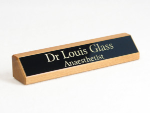 Wooden Desk Sign
