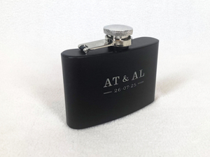 Gifts: Stainless Steel Hipflask 4oz (Black)