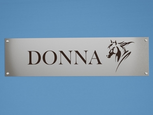 Stainless Steel Door Plate with Graphic (300mm x 80mm)