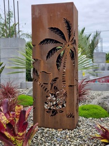Products: Corten Steel Solar Bollard Light – Premium Tropical Treasures Design