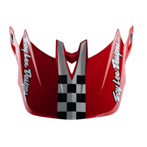 Bike Helmet Parts: D4 VISOR FIFTY-50 WHITE / RED