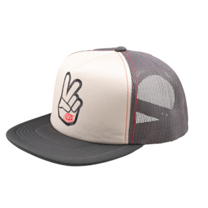 Sportswear Headwear: TRUCKER SNAPBACK PEACE OUT VINTAGE WHITE / CARBON