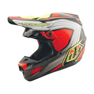 Moto Helmets: SE5 ECE COMPOSITE HELMET STRIPES BLACK / INFRA RED