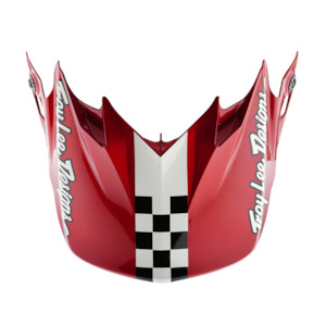 Moto Helmet Parts: GP PRO VISOR FIFTY-50 WHITE / RED
