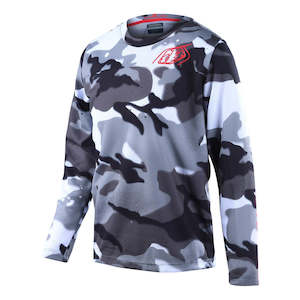 Youth Jerseys: FLOWLINE LS JERSEY SPRAY CAMO WHITE | YOUTH