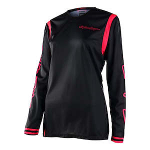 WOMENS GP JERSEY MONO BLACK / FLO RED
