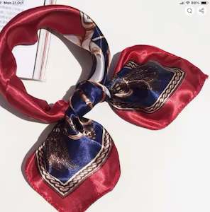 Products: Square Scarfe Navy And Red With Chain Design