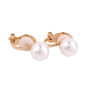 Small Pearl Clips On Earrings Gold