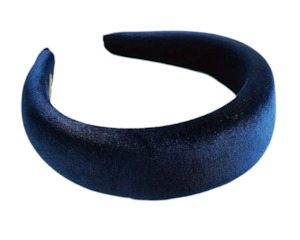Hair: Velvet Headband Navy Blue