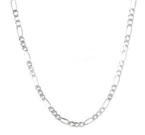 Stainless Steel Figaro Chain Necklace Silver 60cm