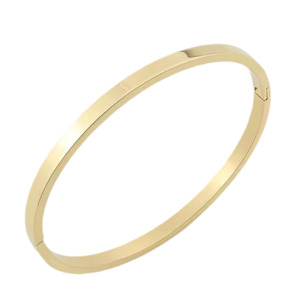 Stainless Steel Bangle 4mm Wide With Opening Clasp Gold