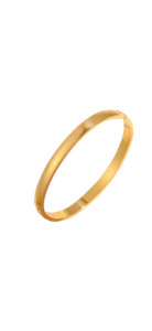 Stainless Steel Bangle 8mm Wide With Opening Clasp Gold