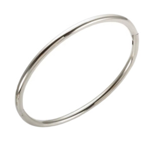 Bracelets: Stainless Steel Oval Bracelet Opens To Fit Silver