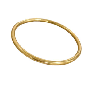 Stainless Steel Oval Bracelet Opens To Fit Gold