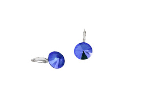 Crystal Earrings: Blue Crystal Hoop Earrings
