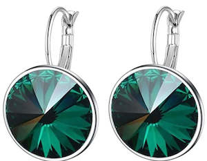 Crystal Earrings: Green Crystal Hoop Earrings