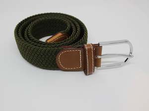 Unisex Elastic Stretch Mesh Belt Army Green 105cm