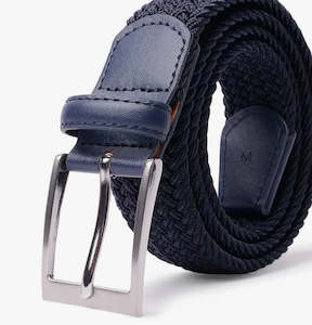 Unisex Elastic Stretch Mesh Belt Navy With Navy Trim 110cm
