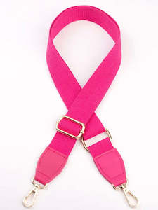 Crossbody Shoulder Handbag Wide Strap Hot Pink