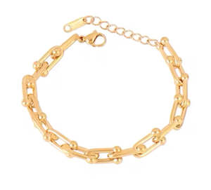 Fashionable Retro U-shaped Horsehoe Bracelet Gold