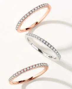 Stainless Steel Rings: Stainless Steel Crystal Ring Band Gold Size 19