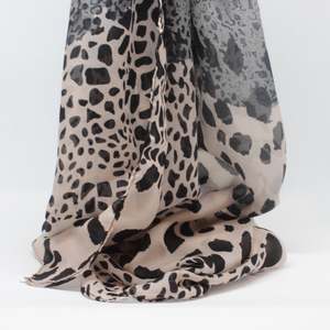 Chiffon Leopard Print Grey Small