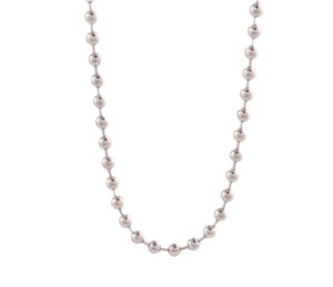 Stainless Steel Bead Ball Necklace 3mm Silver