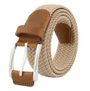 All: Unisex Stretch Mesh Belt With Beige Trim 115cm