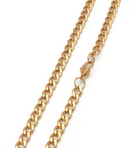 New Arrivals 1: Curb Stainless Steel Chain Necklace Gold 50cm