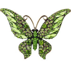 Brooches: Beautiful Crystal Butterfly Brooch Green