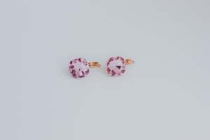 Earrings: Large Pink Crystal Hoop Earrings Rose Gold