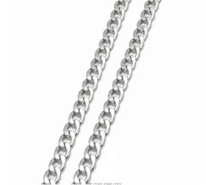 Curb Stainless Steel Necklace Chain Silver 70cm