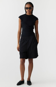 Shorts: Bassike Black + Pistachio Pique Basketball Short