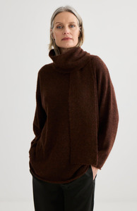 Laing Mahogany Marle Alpaca Sweater with Tie