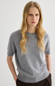 Laing Grey Marle Jasper Cashmere T-Shirt Crew