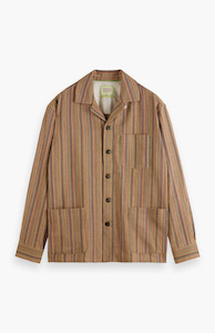 New Arrivals Mens: Scotch & Soda Multi Colour Stripe Structured Shirt