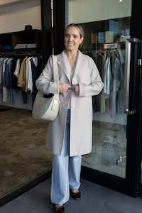 Harris Wharf: Harris Wharf Cream Light Pressed Wool Boxy Coat