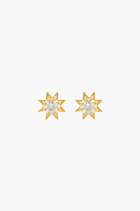Zoe & Morgan 22k Gold Plate With White Zircon Stella Earrings