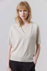 Laing Putty Jasper Cashmere T-Shirt V-Neck