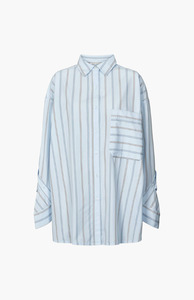 Rabens Saloner: Rabens Saloner Blue Pyjama Stripe Bobbies Shirt
