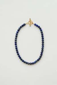 Charlotte Penman Lapis Lazuli + Garnet Gold Necklace