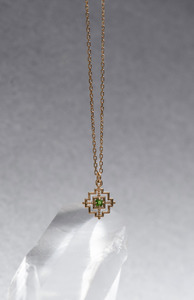 Zoe & Morgan 22k Gold Plate with Chrome Diopside Centered Necklace