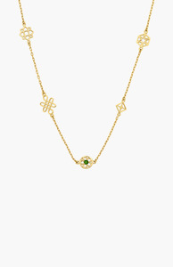 Zoe & Morgan 22k Gold Plate with Chrome Diopside Aura Necklace