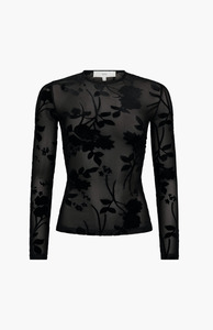 Harris Tapper Black Mesh Velvet Darvos Top