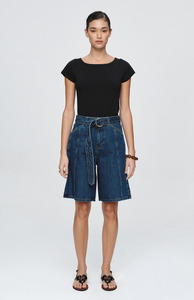 Marle Classic Blue Belted Jean Short