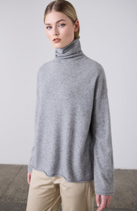 Laing: Laing Grey Marle Mara  Funnel Neck Knit